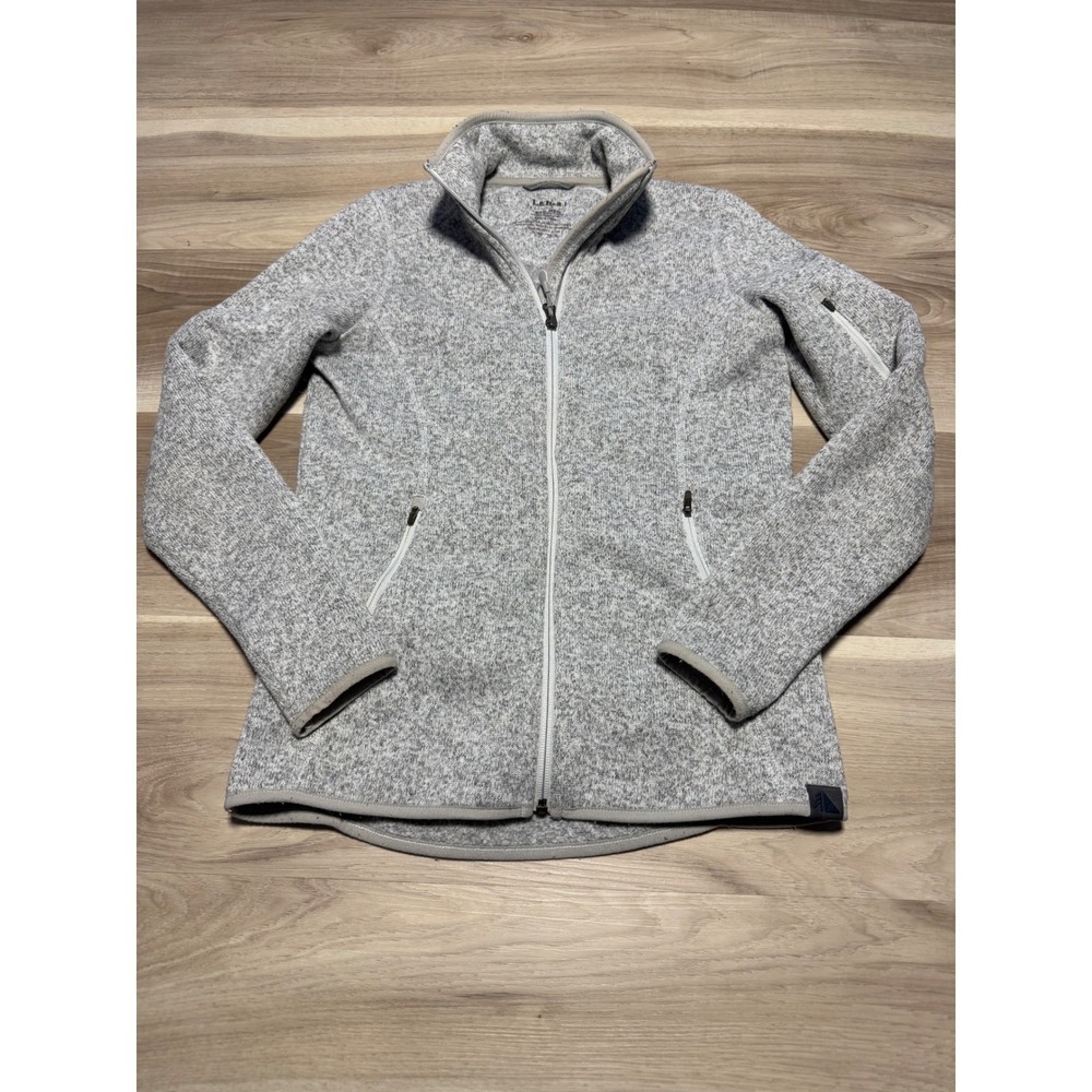 LL Bean Sweater Fleece Jacket Womens XXS Gray Full Zip Mock Neck‎ 279684 Outdoor